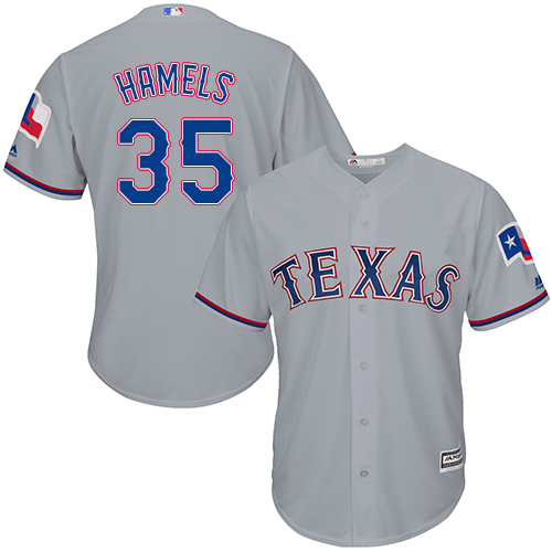 Rangers #35 Cole Hamels Grey Cool Base Stitched Youth MLB Jersey - Click Image to Close